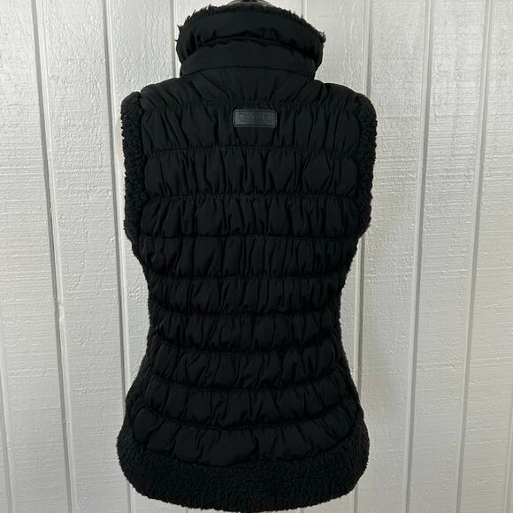 Calvin Klein Women Performance Puffer Vest Jacket Outdoors Sherpa Black Medium - Picture 7 of 8